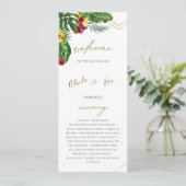 Floral Tropical Wedding Flat Program Programmakaart (Staand voorkant)