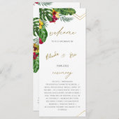 Floral Tropical Wedding Flat Program Programmakaart (Voorkant / Achterkant)