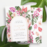 Floral Tropical Wedding Folie Invitation Folie Uitnodiging<br><div class="desc">Viel je liefde en ontsnapping naar het paradijs met deze Floral Tropical Wedding Folie Invitation. Deze trouwuitnodiging is perfect voor strandstranden en kustbewoners, is vol elegante en moderne tochten, romantische bloemen en levendige kleuren. De verbluffende waterverf illustraties zijn groene palm en monstera bladeren, heldere magenta en fuchsia orchids, en bloemen...</div>