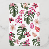 Floral Tropical Wedding Folie Invitation Uitnodiging (Achterkant)