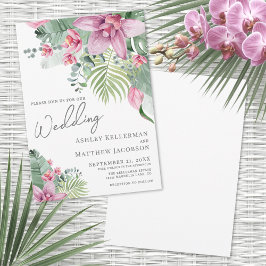 Floral Tropical Wedding Kaart