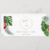 Floral Tropical Wedding Seating Chart Programmakaart (Voorkant / Achterkant)