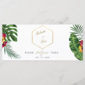 Floral Tropical Wedding Seating Chart Programmakaart (Voorkant)