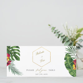 Floral Tropical Wedding Seating Chart Programmakaart