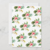 Floral Tropical WreatBaby shower Invitation Kaart (Achterkant)