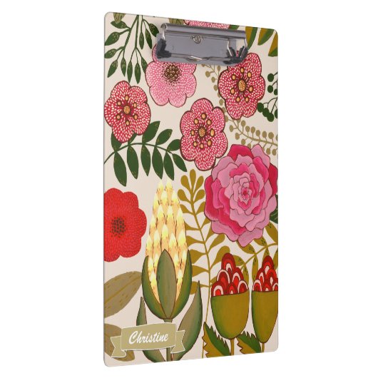 Floral Tropics Art Painting gepersonaliseerd klemb Klembord (Rechts)