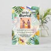 Floral Tropics net getrouwd koninklijke ontvangst Kaart (Staand voorkant)