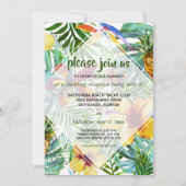 Floral Tropics net getrouwd koninklijke ontvangst Kaart (Achterkant)