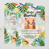 Floral Tropics net getrouwd koninklijke ontvangst Kaart (Voorkant / Achterkant)