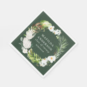 Floral tropische krans afstudeerfeest servet (Hoek)