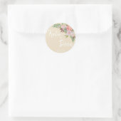 Floral trouwdatum labels Vrijgezellenfeest Blush (Tas)