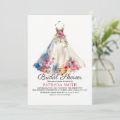 Floral trouwjurk Vrijgezellenfeest Kaart (Staand voorkant)