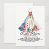 Floral trouwjurk Vrijgezellenfeest Kaart (Voorkant / Achterkant)