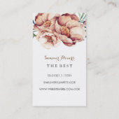 Floral Tuin Botanische Bloem Succulent Ivory Visitekaartje (Achterkant)