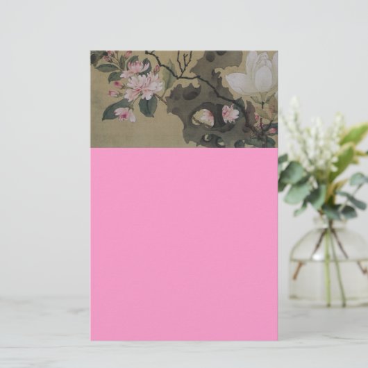 Floral tuinen briefpapier (Staand voorkant)