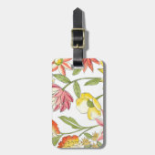 Floral tuinontwerp met witte achtergrond bagagelabel (Voorkant verticaal)