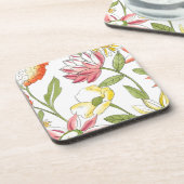 Floral tuinontwerp met witte achtergrond bier onderzetter (Linkerzijde)