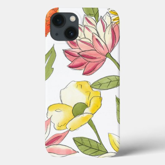 Floral tuinontwerp met witte achtergrond Case-Mate iPhone case (Achterkant)