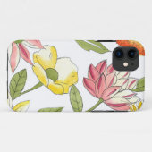 Floral tuinontwerp met witte achtergrond Case-Mate iPhone case (Achterkant (horizontaal))