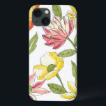Floral tuinontwerp met witte achtergrond Case-Mate iPhone case<br><div class="desc">Dit ontwerp van de bloementjestuin is opvallend heldere kleuren tegen een bleke witte achtergrond,  waardoor de bloemen nog meer opvallen. Een geweldig schilderij dat kleur en schoonheid naar elke kamer kan brengen. Koop het voor jezelf,  of geef het aan een geliefde als cadeau!</div>