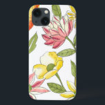 Floral tuinontwerp met witte achtergrond Case-Mate iPhone case<br><div class="desc">Dit ontwerp van de bloementjestuin is opvallend heldere kleuren tegen een bleke witte achtergrond,  waardoor de bloemen nog meer opvallen. Een geweldig schilderij dat kleur en schoonheid naar elke kamer kan brengen. Koop het voor jezelf,  of geef het aan een geliefde als cadeau!</div>