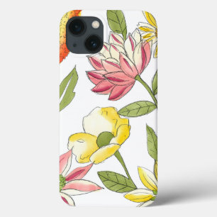 Floral tuinontwerp met witte achtergrond Case-Mate iPhone case