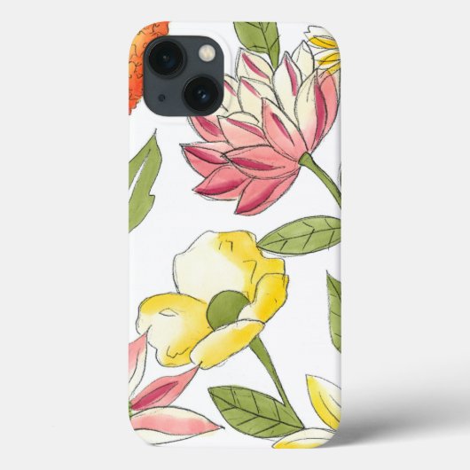 Floral tuinontwerp met witte achtergrond Case-Mate iPhone case