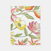 Floral tuinontwerp met witte achtergrond fleece deken (Voorkant)