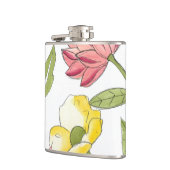 Floral tuinontwerp met witte achtergrond heupfles (Links)