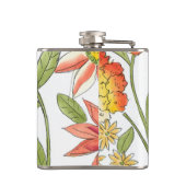 Floral tuinontwerp met witte achtergrond heupfles (Achterkant)