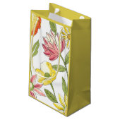 Floral tuinontwerp met witte achtergrond klein cadeauzakje (Achterkant Gekanteld)