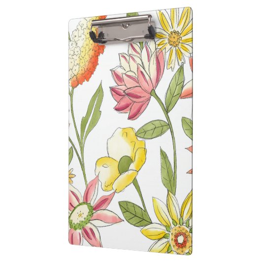 Floral tuinontwerp met witte achtergrond klembord (Links)