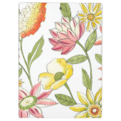 Floral tuinontwerp met witte achtergrond klembord (Achterkant)