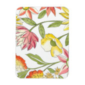 Floral tuinontwerp met witte achtergrond magneet (Verticaal)