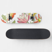 Floral tuinontwerp met witte achtergrond persoonlijk skateboard (Horizontaal)