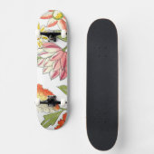 Floral tuinontwerp met witte achtergrond persoonlijk skateboard (Voorkant)