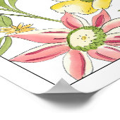 Floral tuinontwerp met witte achtergrond poster (Hoek)