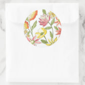 Floral tuinontwerp met witte achtergrond ronde sticker (Tas)