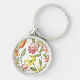 Floral tuinontwerp met witte achtergrond sleutelhanger