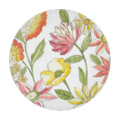 Floral tuinontwerp met witte achtergrond snijplank (Voorkant)