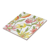 Floral tuinontwerp met witte achtergrond tegeltje (Zijkant)