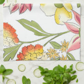 Floral tuinontwerp met witte achtergrond theedoek (Gevouwen)