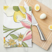 Floral tuinontwerp met witte achtergrond theedoek (Quarter Fold)