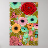 Floral tuinschilderende Poster (Voorkant)