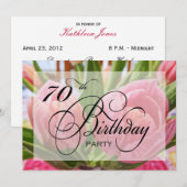 Floral Tulip 70th Birthday Party Invitation Kaart (Voorkant / Achterkant)