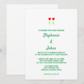 Floral Tulip Flower Red White Cute Wedding Kaart (Voorkant / Achterkant)