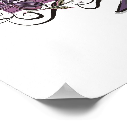 Floral Tulip omlijst Moederdag gedicht afdrukken Poster (Hoek)