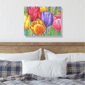 Floral Tulip Stretched Canvas Prints Muurkunst (Insitu (Slaapkamer))