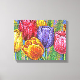 Floral Tulip Stretched Canvas Prints Muurkunst
