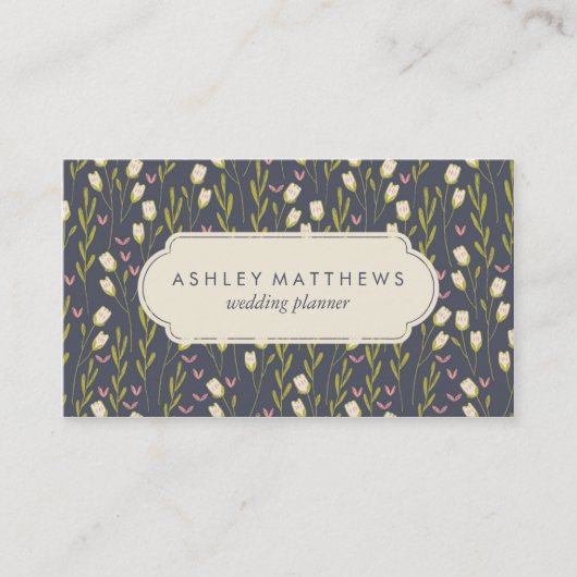 Floral Tulips Pattern Professional Visitekaartje (Voorkant)